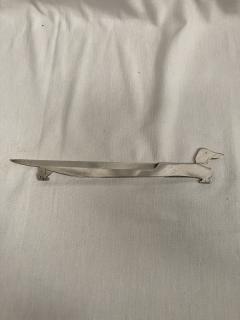  Herm s 1970s Wiener dog silver plated letter opener dog - 3648059