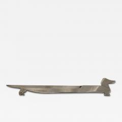  Herm s 1970s Wiener dog silver plated letter opener dog - 3648869