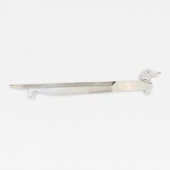  Herm s 1970s rare dachshund silver plated letter opener by Herm s - 4590261