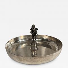  Herm s 1970s silver plated vide poche showing an angel playing violin signed Herm s - 4109893