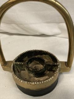  Herm s 1970s stitched leather and bronze ashtray by Herm s - 3866414