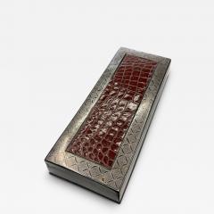  Herm s 1980s Decorative box with crocodile skin by Herm s - 4374505