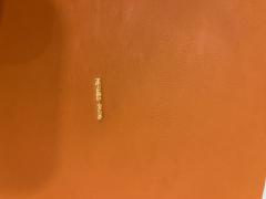  Herm s 1980s Gilt metal and orange leather vide poche by Herm s - 3938087