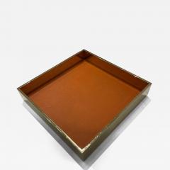  Herm s 1980s Gilt metal and orange leather vide poche by Herm s - 3939746