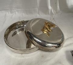  Herm s 1980s Silver plated and bronze decorative box by Herm s - 4371152