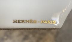 Herm s 1980s Vintage Hermes Rare Blue Porcelain Fan Ashtray - 2205223