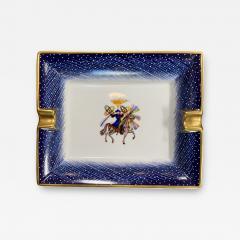  Herm s 1980s Vintage Hermes Rare Blue Porcelain Fan Ashtray - 2213479