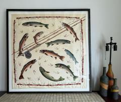  Herm s FRAMED HERM S FLY FISHING SILK SCARF - 4172763