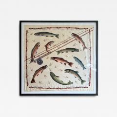  Herm s FRAMED HERM S FLY FISHING SILK SCARF - 4172770