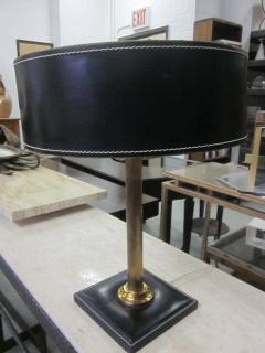  Herm s French Mid Century Modern Hand Stitched Leather Desk Lamp Attributed to Hermes - 1775422