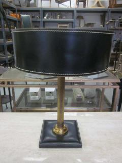  Herm s French Mid Century Modern Hand Stitched Leather Desk Lamp Attributed to Hermes - 1775423