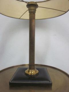  Herm s French Mid Century Modern Hand Stitched Leather Desk Lamp Attributed to Hermes - 1775424