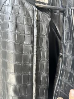  Herm s HERMES 1 1 CROCODILE LEATHER JACKET BLACK - 4486664