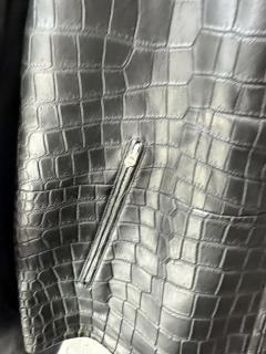  Herm s HERMES 1 1 CROCODILE LEATHER JACKET BLACK - 4486665