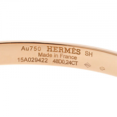  Herm s HERMES 18K ROSE GOLD COLLIER DE CHIEN BRACELET - 2777346