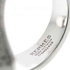  Herm s HERMES 18K WHITE GOLD 4 CARAT DIAMOND GALOP HORSE RING - 2806428