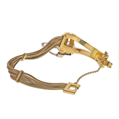  Herm s HERMES 18K YELLOW GOLD PARIS STIRRUP BUCKLE BRACELET - 2713308