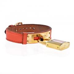  Herm s HERMES SALMON CORAL DIAL KELLY STRAP WATCH - 2979190