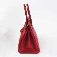  Herm s Herm s 30cm Rouge Vif Courchevel Leather Birkin Bag with Gold Hardware - 4486655