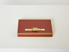  Herm s Herm s Paris large jewellery Box red lacquer brass wood 1970 - 2754331