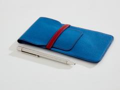  Herm s Herm s blue leather pencil case 1990s - 3893461