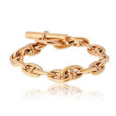  Herm s Hermes 18K Rose Gold 16 Link Medium Model Toggle Bracelet - 4577446
