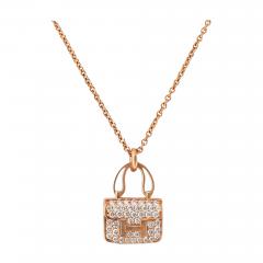  Herm s Hermes 18K Rose Gold Amulettes Constance Pendant Necklace - 3930748