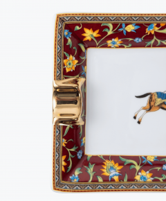  Herm s Hermes Paris Cheval DOrient Porcelain Cigar Ashtray in Maroon - 4805137