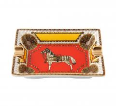  Herm s Hermes Paris Cheval DOrient Porcelain Cigar Ashtray in Red and Gold - 4805101