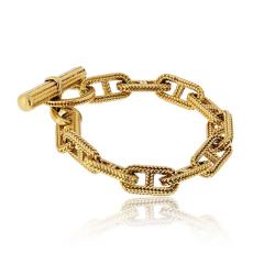  Herm s Hermes Toggle 18K Yellow Gold Chain DAncre Bracelet - 4509511