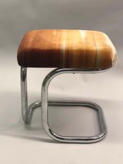  Herm s Pair of French Bauhaus Style Stools with Upholstered Seats by Herm s - 1623510