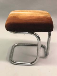  Herm s Pair of French Bauhaus Style Stools with Upholstered Seats by Herm s - 1623511