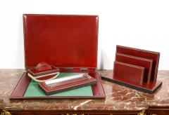  Herm s Paul Dupre Lafon for Hermes Paris Four Piece Leather Desk Set circa 1940 - 805867