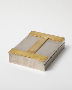 Herm s Stainless Steel and Brass H Box by Hermes France c 1970 - 4015745