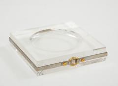  Herm s Vintage Lucite Vide Poche with Nickel Band Brass Buckle Detail France 1970s - 1153842