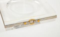  Herm s Vintage Lucite Vide Poche with Nickel Band Brass Buckle Detail France 1970s - 1153853