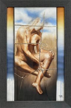  Hernan Sosa Hern n Sosa Nude Watercolor Painting on Paper Framed Under Glass - 3558560