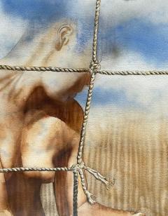  Hernan Sosa Hern n Sosa Nude Watercolor Painting on Paper Framed Under Glass - 3558620