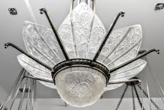  Hettier et Vincent French Art Deco Chandelier Signed by Hettier Vincent - 3941500