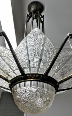  Hettier et Vincent French Art Deco Chandelier Signed by Hettier Vincent - 3941507