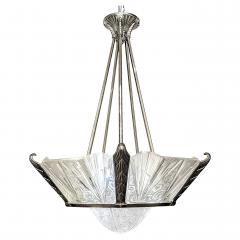  Hettier et Vincent French Art Deco Chandelier Signed by Hettier Vincent - 4378292