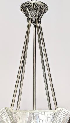  Hettier et Vincent French Art Deco Chandelier Signed by Hettier Vincent - 4378293