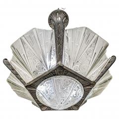  Hettier et Vincent French Art Deco Chandelier Signed by Hettier Vincent - 4378297