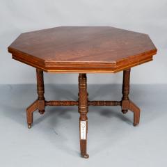 Hewetson Thexton An Aesthetic Movement Walnut Gilt Octagonal Centre Table - 4183292