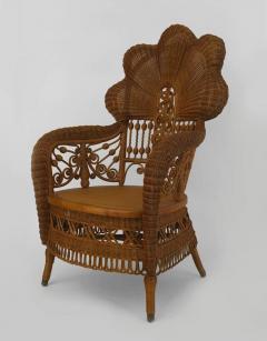  Heywood Wakefield 19th c Heywood Brothers Fanned Back Wicker Armchair - 598910