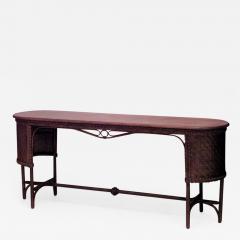  Heywood Wakefield American Mission Natural Wicker Davenport Table - 626641
