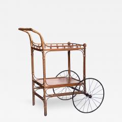  Heywood Wakefield An Early Heywood Wakefield Wicker and Wood Drinks Bar Cart circa 1910 - 3251323