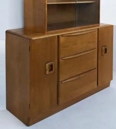  Heywood Wakefield Co Mid Century Heywood Wakefield Hutch on Credenza 1950s - 3516684