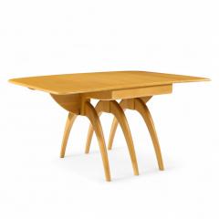  Heywood Wakefield Heywood Wakefield Mid Century Wheat Wishbone Expanding Dining Table 2 Leaves - 4389613