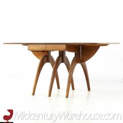  Heywood Wakefield Heywood Wakefield Mid Century Wishbone Expanding Dining Table with 2 Leaves - 3691176